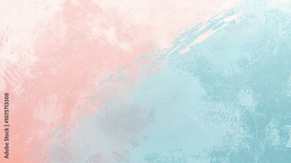 Fototapeta premium Pink and blue pastel colors blend seamlessly in a painted background, creating a soft, dreamy, and ethereal atmosphere, perfect for various design projects