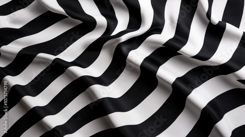 Zoomed-in classic zebra print, high contrast black and white stripes, creating an elegant and organic visual flow. Zebra stripes close-up, Organic black and white pattern