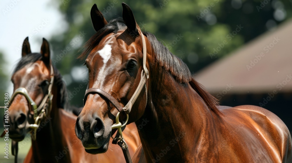 Obraz premium Portraits of horses of different breeds