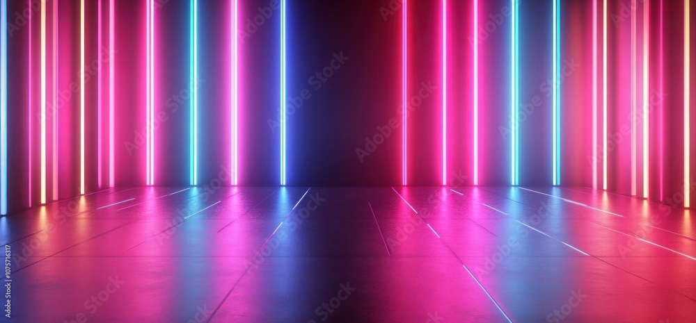 Neon Lights Reflecting on a Floor Neon Lights Reflecting on a Floor