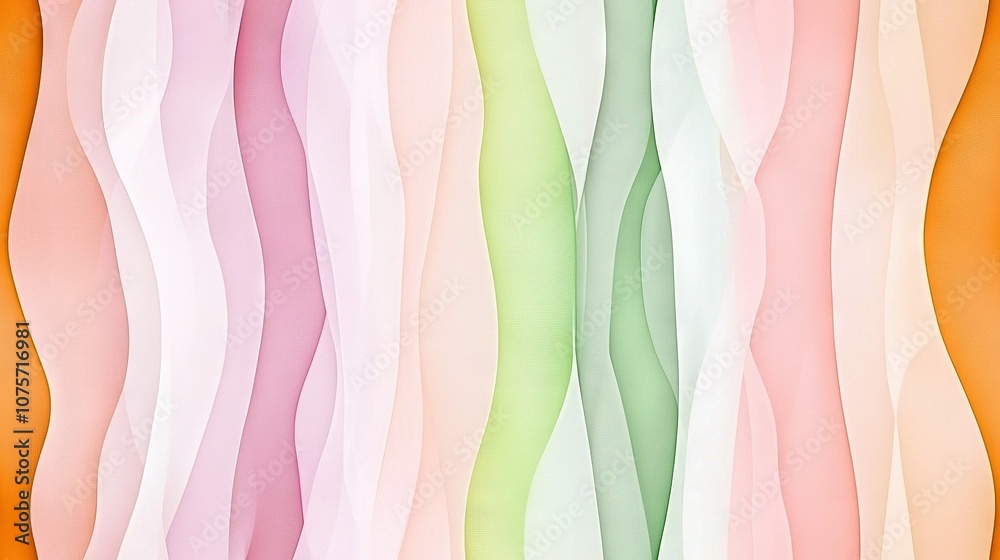   Close-up of multi-colored background with wavy lines at top and bottom