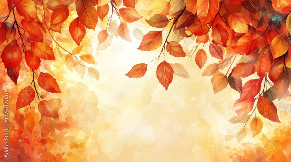 Autumn leaves in shades of orange, yellow, and red, cozy fall background Autumn leaves in shades of orange, yellow, and red, cozy fall background