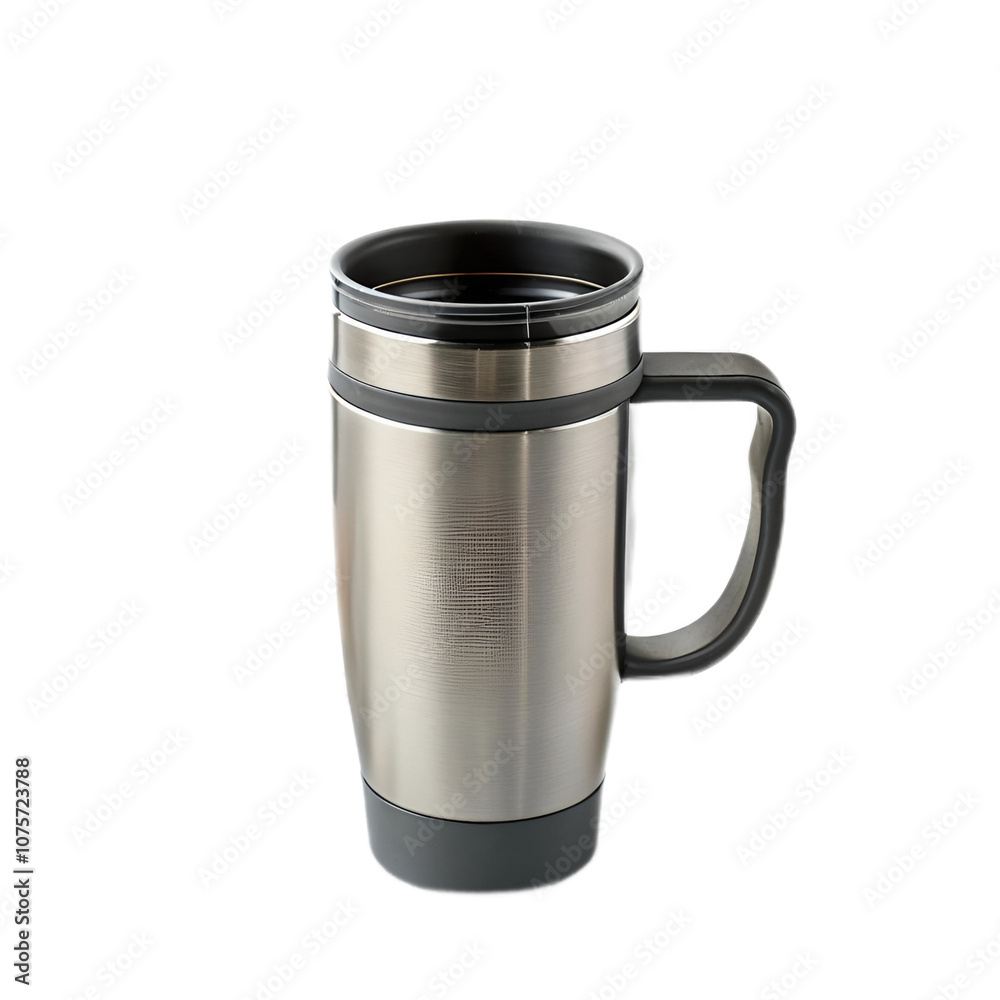 Aluminum thermo mug on a transparent background Aluminum thermo mug on a transparent background