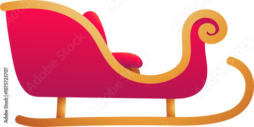 Classic Christmas Sleigh (Illustration Gradient Style)