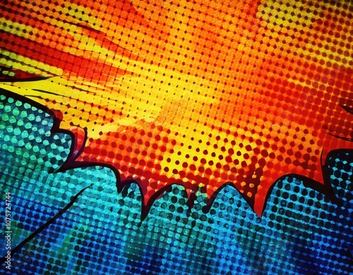 colorful comic book style halftone printing dot pattern texture closeup macro background