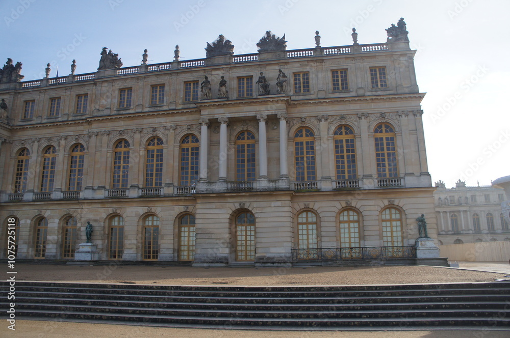 Exterior view of the Palace of Versailles, its landscapes, architecture, and gardens
Exterior view of the Palace of Versailles, its landscapes, architecture, and gardens
