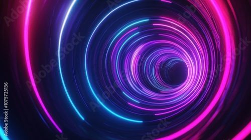 Abstract Neon Lights Tunnel