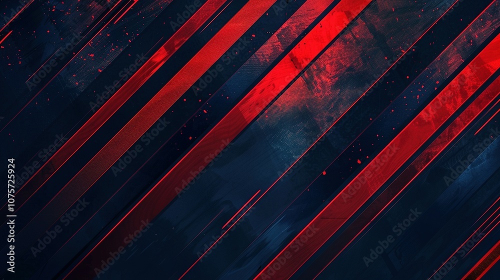 Fototapeta premium Abstract Diagonal Red and Blue Stripes with Texture