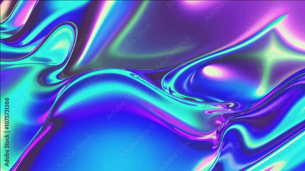 Fototapeta premium Abstract gradient artwork with smooth, flowing waves of vibrant colors, including purple, blue, orange, and yellow. The image evokes a sense of fluidity and modern design, ideal for creative projects.