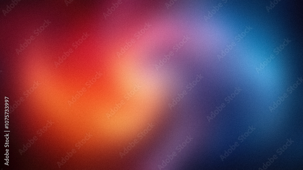 Soft abstract gradient with a dynamic blend of red, orange, pink, and blue tones, featuring a grainy blur texture. Perfect for backgrounds, wallpapers, and digital art