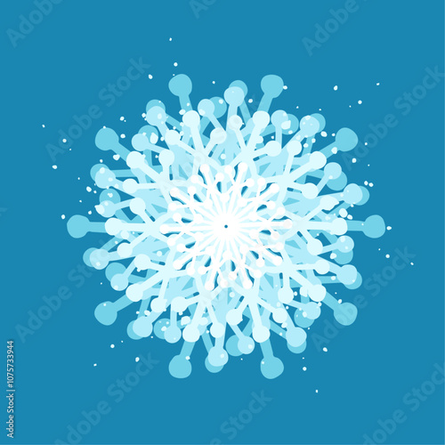Decorative blue snowflake,festive elements for christmas,new year.Vector graphics.