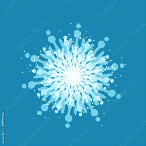 Decorative blue snowflake,festive elements for christmas,new year.Vector graphics.