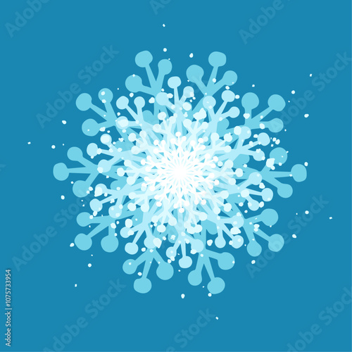 Decorative blue snowflake,festive elements for christmas,new year.Vector graphics.