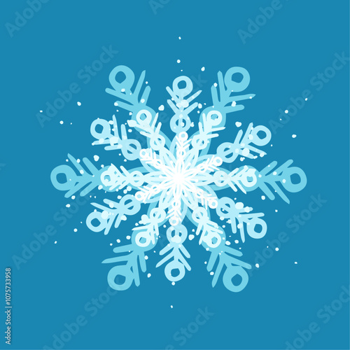 Decorative blue snowflake,festive elements for christmas,new year.Vector graphics.