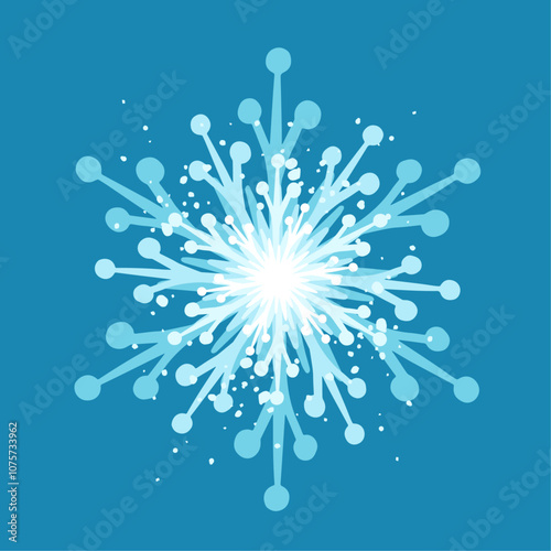 Decorative blue snowflake,festive elements for christmas,new year.Vector graphics.