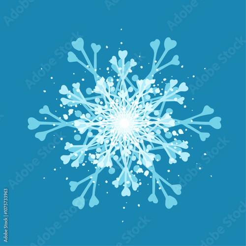 Decorative blue snowflake,festive elements for christmas,new year.Vector graphics.