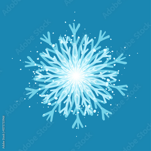Decorative blue snowflake,festive elements for christmas,new year.Vector graphics.