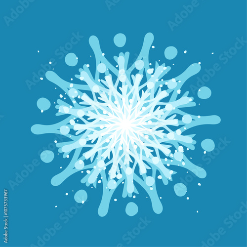 Decorative blue snowflake,festive elements for christmas,new year.Vector graphics.