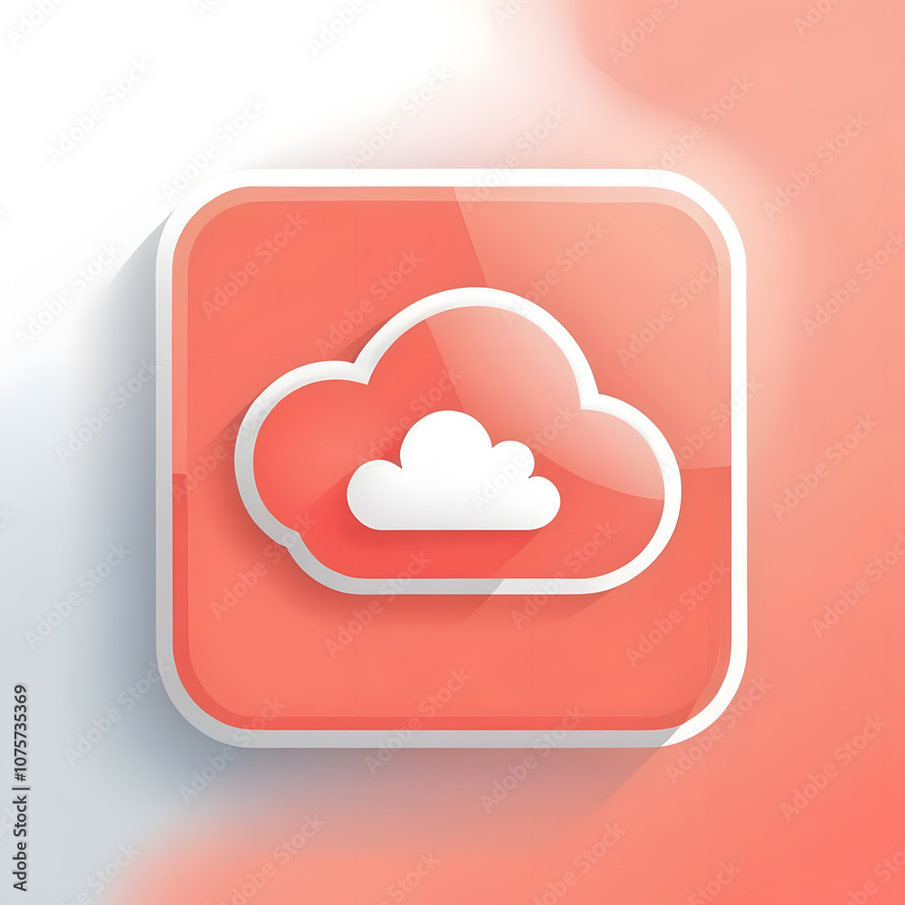 cloud computing icon coral cloud computing icon coral