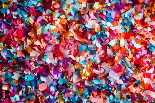 Colorful confetti creating festive atmosphere for celebration