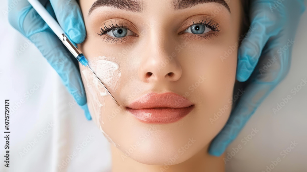 A young woman enjoys refreshing hydrafacial therapy at a chic beauty salon, revitalizing her skin with care. A young woman enjoys refreshing hydrafacial therapy at a chic beauty salon, revitalizing her skin with care.