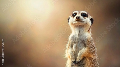 Wallpaper Mural   A meerkat on hind legs, with front paws on the ground, gazing skyward Torontodigital.ca