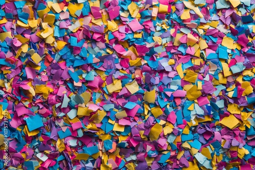 Colorful confetti creating a festive background for celebration