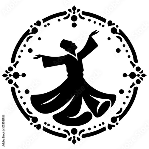 Sufi dance silhouette