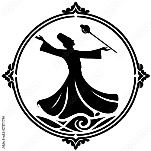 Sufi dance silhouette