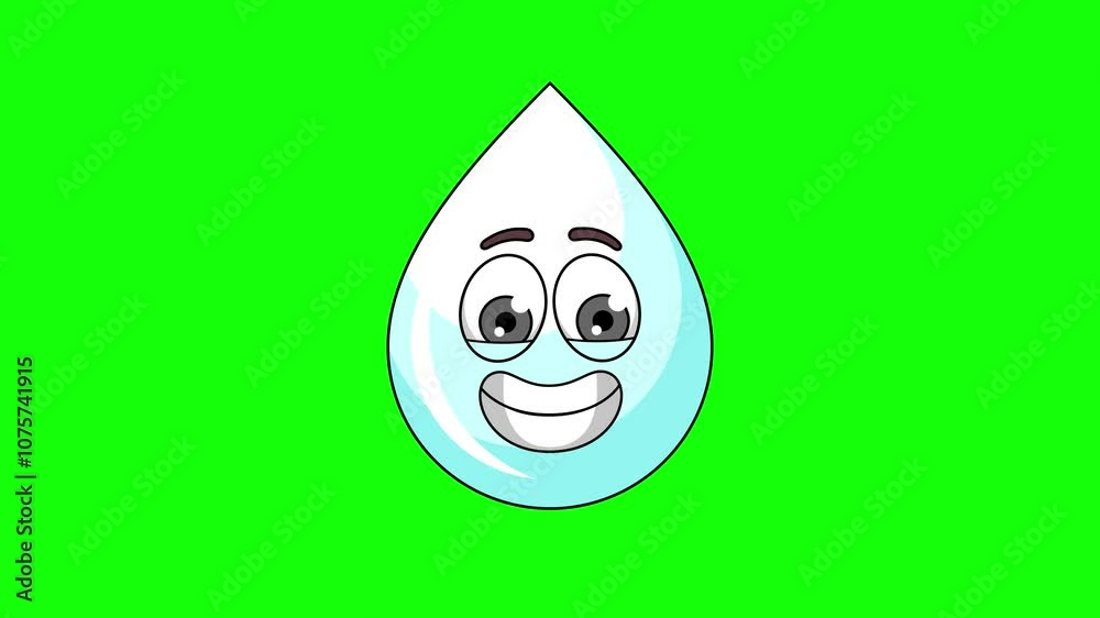 The grimacing face of milk drop mascot, nervousness, embarrassment, or awkwardness