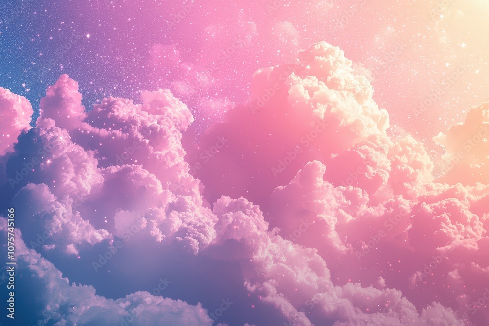 Whimsical and light comic-style background in soft pink and lavender, featuring fluffy clouds and gentle sparkles, perfect for dreamy and playful designs.. Whimsical and light comic-style background in soft pink and lavender, featuring fluffy clouds and gentle sparkles, perfect for dreamy and playful designs..