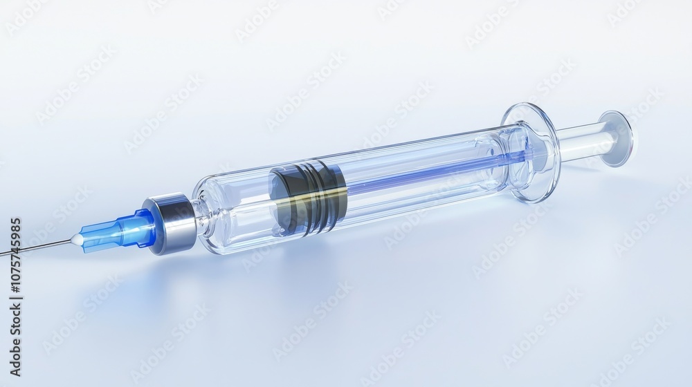 A detailed closeup view of a syringe commonly used in medical practices and healthcare settings A detailed closeup view of a syringe commonly used in medical practices and healthcare settings