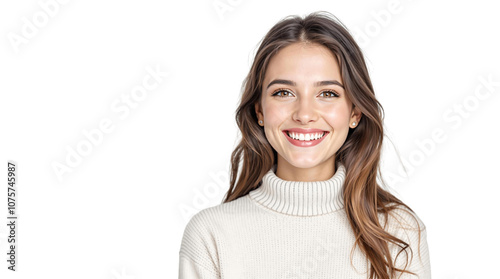 woman smiling isolated on a white background