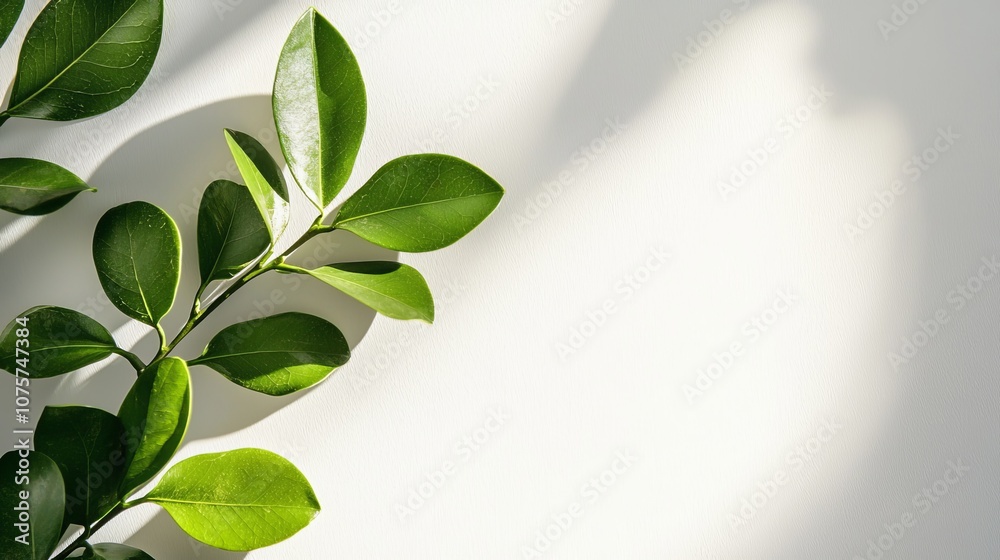 The Elegant Green Leaves Stand Out Beautifully Against a Soft, Inviting Background The Elegant Green Leaves Stand Out Beautifully Against a Soft, Inviting Background