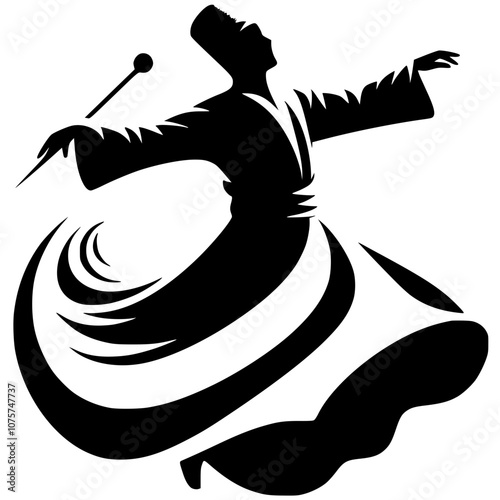 Sufi dance silhouette