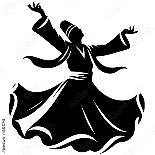 Sufi dance silhouette