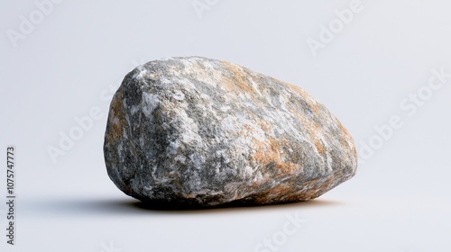 An Isolated Natural Stone Rock Set Against a Pure White Background for Visual Impact