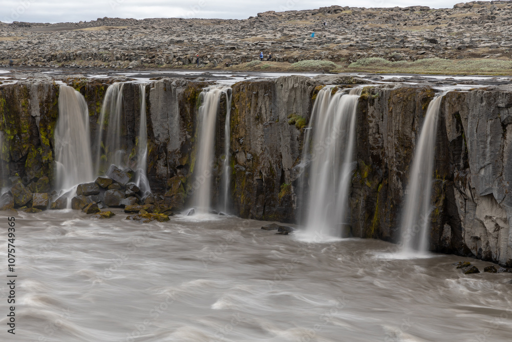 Naklejka premium Moody waterfall in Iceland