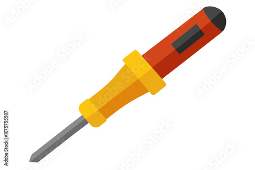  Electrical tester screwdriver on white background