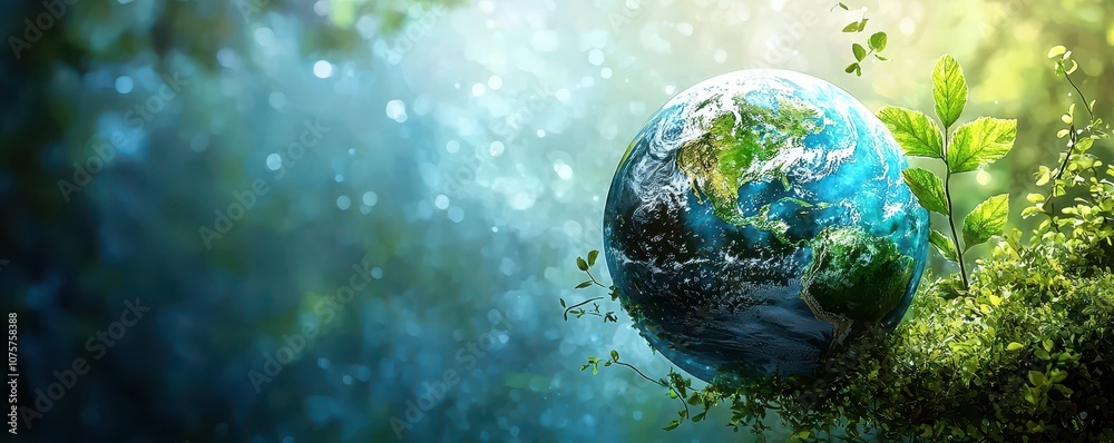 A vibrant, ethereal image featuring a globe surrounded by lush foliage, symbolizing the beauty of nature and environmental harmony. A vibrant, ethereal image featuring a globe surrounded by lush foliage, symbolizing the beauty of nature and environmental harmony.