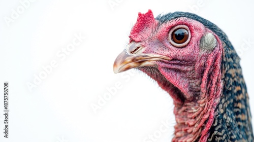 Close-up of a turkey's head showcasing its unique features and textures.