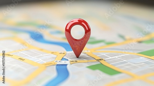 A red location pin on a map, indicating a specific place or destination.