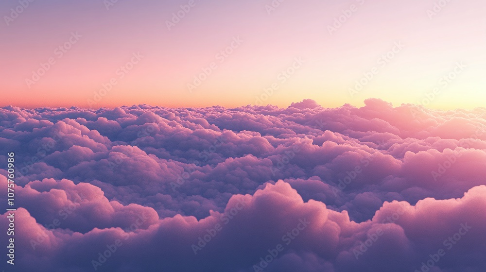 Above the Clouds: A Stunning Aerial View of Sunset’s Yellow and Pink Sky Above the Clouds: A Stunning Aerial View of Sunset’s Yellow and Pink Sky