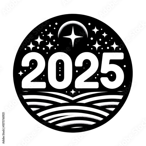 Iconic White '2025' Typography