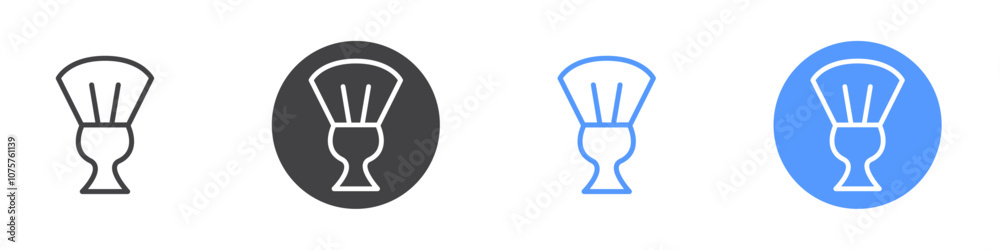 Barber brush icon Flat set in black and white color Barber brush icon Flat set in black and white color