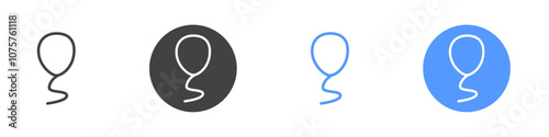 Balloon icon Flat set in black and white color