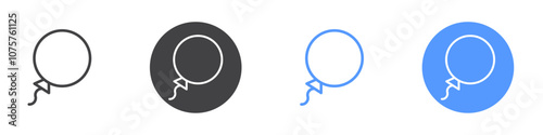 Balloon icon Flat set in black and white color