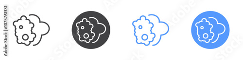 Bubbles icon Flat set in black and white color