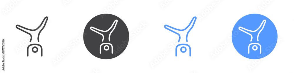 Cartwheeling icon Flat set in black and white color Cartwheeling icon Flat set in black and white color