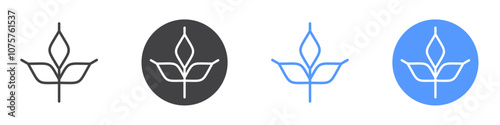Carbs icon Flat set in black and white color